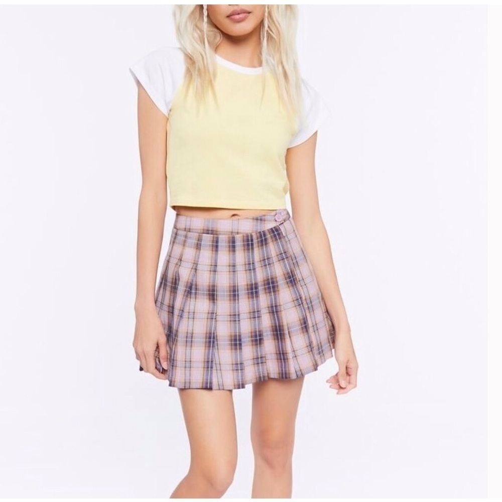 Forever 21 Multicolor Plaid Skater Skirt size 1X